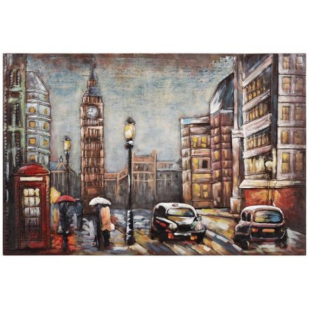 EMPIRE ART DIRECT City Street Mixed Media Iron Hand Painted Dimensional Wall Art PMO-19020-3248